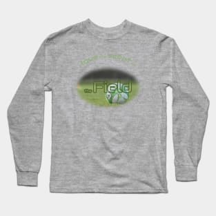 Green soccer ball in the field Long Sleeve T-Shirt